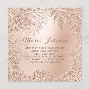 Invitation Parties scintillant tropicale Jardin Rose Rose Or