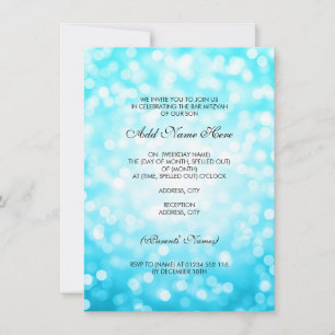 Invitation Parties scintillant Turquoise Bar Mitzvah