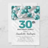 Parties scintillant turquoise de ballons d'argent