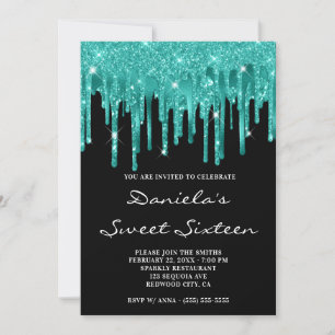 Invitation Parties scintillant Turquoise légère à huile Swee