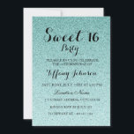Invitation Parties scintillant Turquoise moderne Faux Ombre S<br><div class="desc">Parties scintillant Turquoise moderne Faux Ombre Sweet 16 Party Invitation Collection correspondante à Niche et Nest magasin.</div>