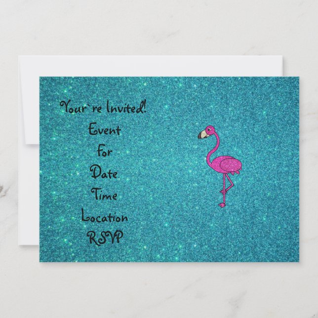 Invitation parties scintillant turquoise Parties scintillant  (Devant)