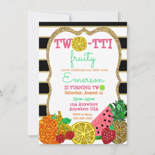 Invitation parties scintillant Tutti Frutti 2-to-frutti 2e an (Devant)
