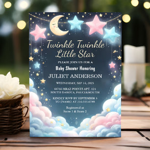 Invitation Parties scintillant Twinkle Twinkle Little Star Ba