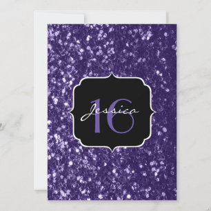 Invitation Parties scintillant ultra violet foncé scintille d