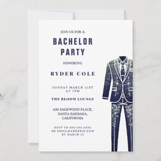 Invitation Parties scintillant vintage Tux Bachelor Party Inv