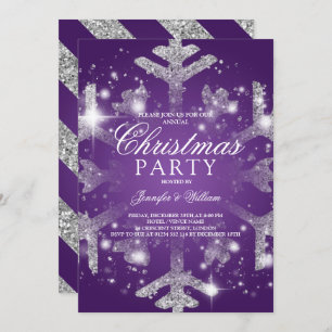 Invitation Parties scintillant violet argenté Feu de neige Xm