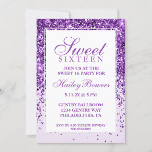 Invitation Parties scintillant violet Fab Sweet sixteen Invit