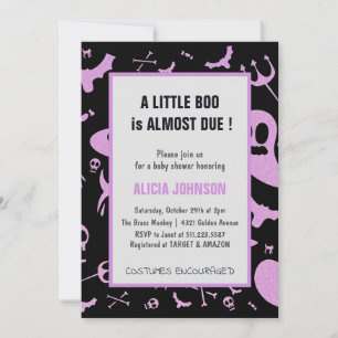 Invitation Parties scintillant violet fantôme Octobre Baby sh