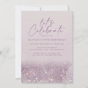 Invitation Parties scintillant violet Lilac élégant anniversa