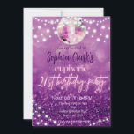 Invitation Parties scintillant violette 21e anniversaire Euph<br><div class="desc">Cette invitation branchée à la fête d'anniversaire de vingt et unième donnera le ton à la fête euphorique parfaite !</div>
