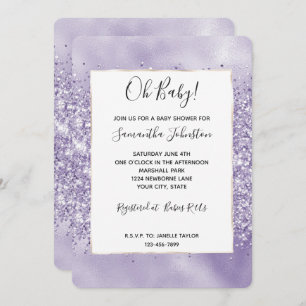 Invitation Parties scintillant violette brillante