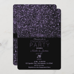 Invitation Parties scintillant violette Feux d'allumage