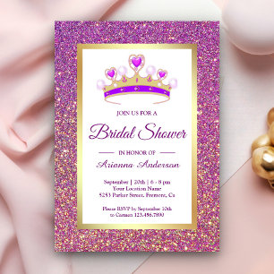 Invitation Parties scintillant violette Tiara Princess Fête d