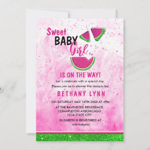Invitation Parties scintillant Watermelon Girl Baby shower In