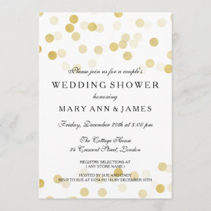 Invitation Parties scintillant Wedding shower Gold Foil Coupl