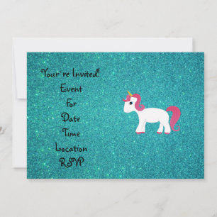 Invitation Parties scintillantes de turquoise de licorne