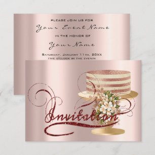 Invitation Parties scintillantes de verre roses de Fête de la