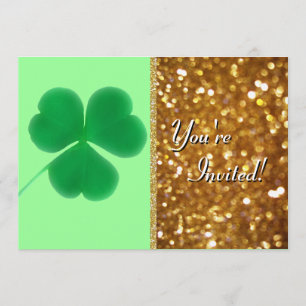 Invitation Parties scintillantes d'or du jour de St Patrick
