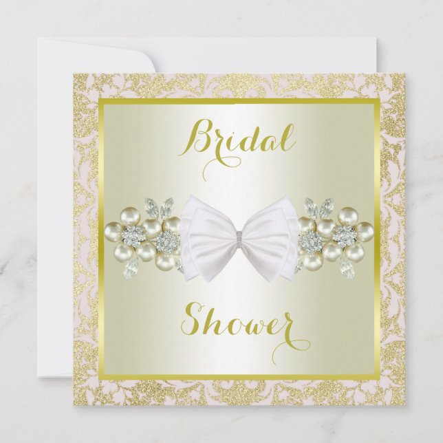 Invitation Parties scintillantes d'or, gemmes de diamant et (Devant)