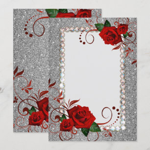 Invitation Parties scintillantes Invitation-Rouges Bling de