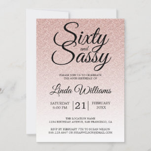 Invitation Parties scintillantes roses Ombre 60 et