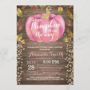 Invitation Parties scintillantes rustiques d'or de baby