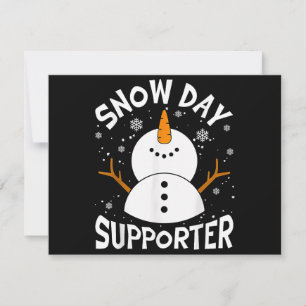 Invitation Partisan de jour de neige flocon drôle Noël enseig