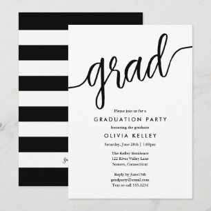 Invitation Partition minimaliste noire et blanche pour la gra