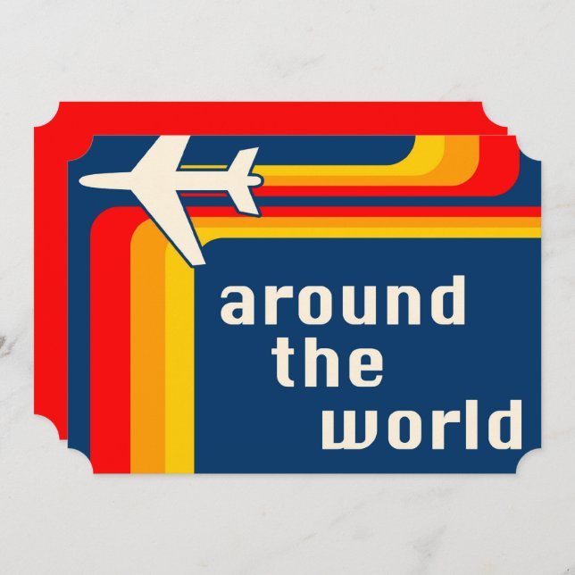 Invitation partout dans le monde, des bandes rétro (Devant / Derrière)