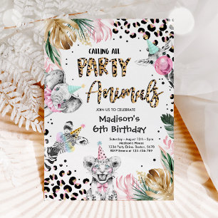 Invitation Party Animals Leopard Print Wild Safari Birthday