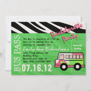 Invitation Party Bus Bachelorette Party Bash