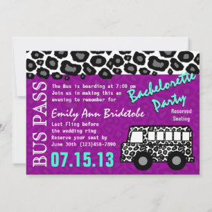 Invitation Party Bus Bachelorette Party Bash