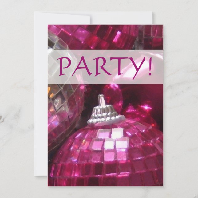 Invitation "Party" de Pink Baubles ! (Devant)