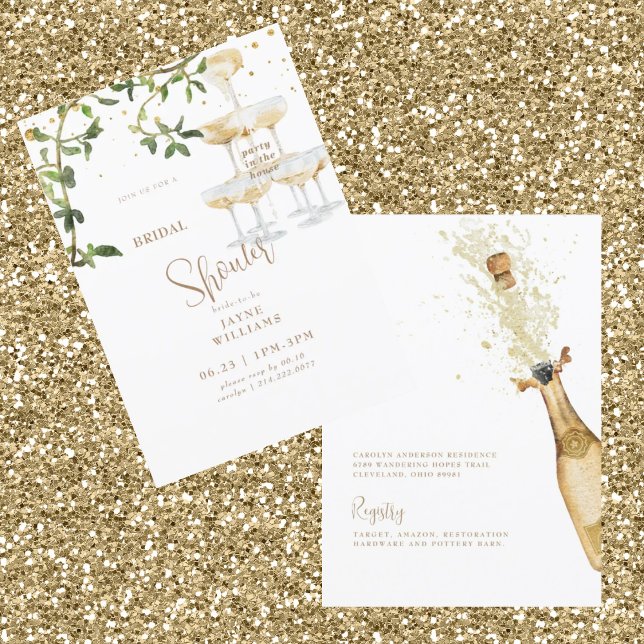 Invitation Party in the House Champagne Tower 3 Bridal Shower (Créateur téléchargé)