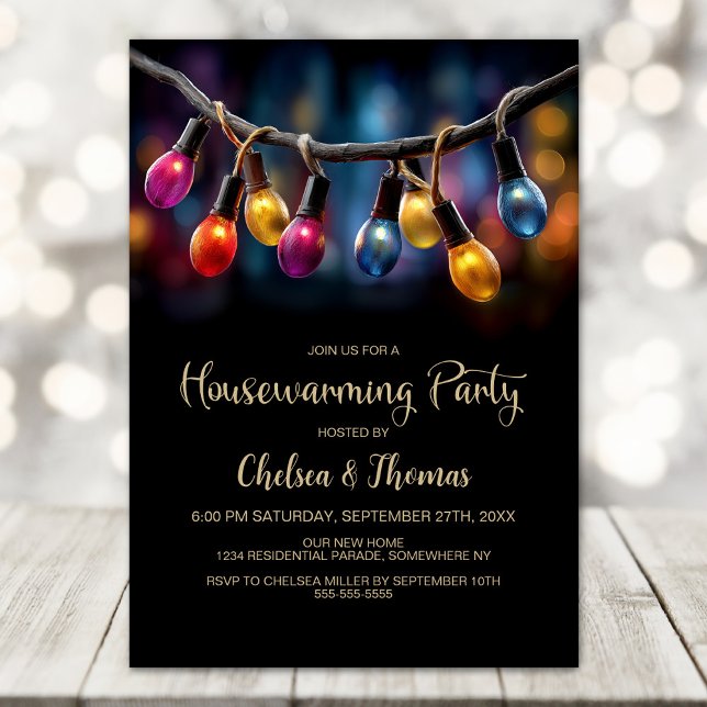 Invitation Party Lights Housewarming Party (Créateur téléchargé)