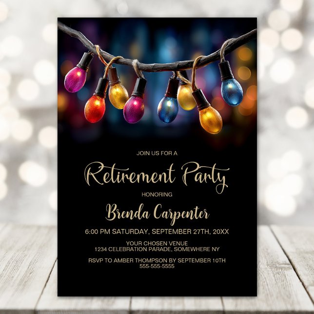Invitation Party Lights Retirement Party (Créateur téléchargé)