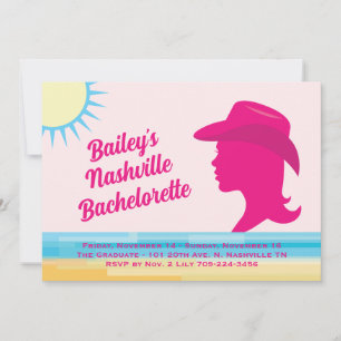 Invitation Party Pink Nashville Weekend Bachelorette