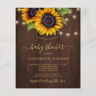 Invitation pas chère et rustique pour une baby sho