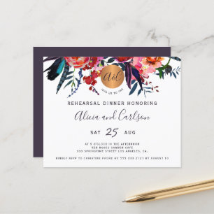Invitation pas chère pour dîner de répétition chic