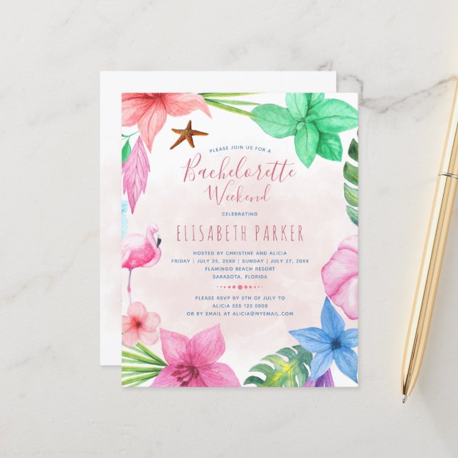 Invitation pas chère pour enterrement de vie de je (Devant/Arrière en situation)