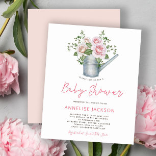 Invitation pas chère pour une baby shower fille av