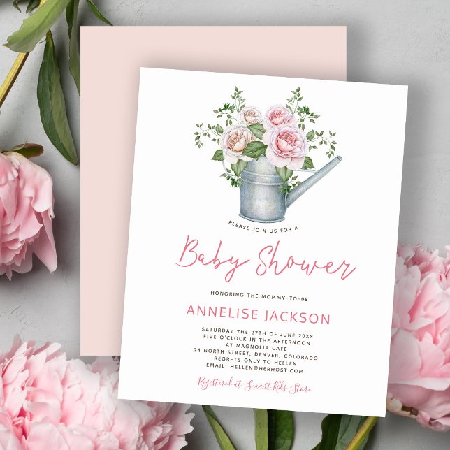 Invitation pas chère pour une baby shower fille av (Créateur téléchargé)