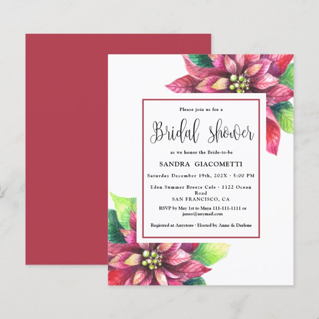 Invitation pas chère pour une fête de fiançailles  (Devant / Derrière)