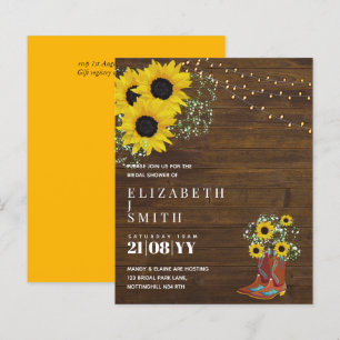 Invitation pas chère pour une fête de mariage rust