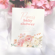 Invitation pas chère rétro florale pour Baby Showe
