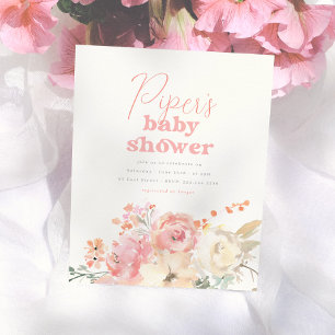 Invitation pas chère rétro florale pour Baby Showe