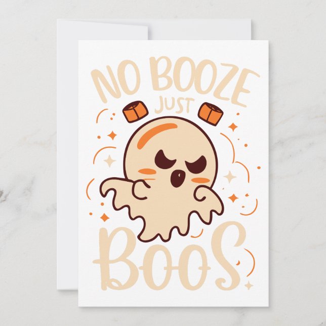 Invitation Pas De Booze, Juste Boos Halloween (Devant)