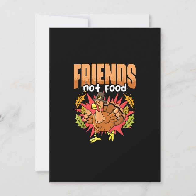 Invitation Pas de nourriture Végétarien Jour d'Action de grâc (Devant)