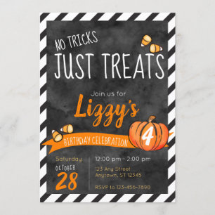 Invitation Pas de tours, juste des friandises Halloween Anniv